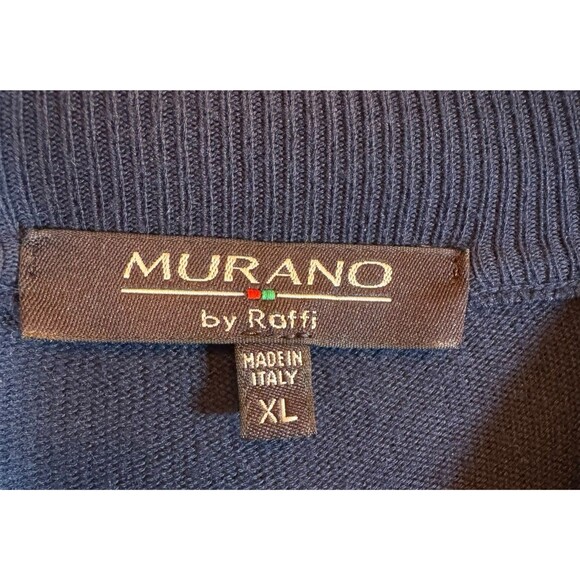 MURANO by Raffi Sweater Mens XL Crew Neck Navy 60% Cotton Modal Made Italy - Picture 8 of 9